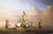 The Royal yacht Peregrine arriving in the Thames estuary with King George i aboard in September 1714 Monamy, Peter